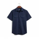 Pierre Cardin Military Short Sleeve Shirt Mens 557244 Navy XX Large