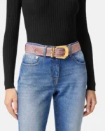 BELT H.40 FABRIC JACQUARD+CALF LEATHER – Bild 2