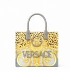 Versace CHEETAH FOULARD LA MEDUSA SMALL TOTE BAG