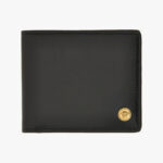 Wallet In Calf Leather - Black-Versace Gold