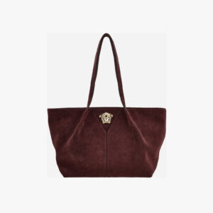 Tote In Calf Leather - Wine-Versace Gold