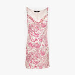 Dress In Underwater Barocco Bicolour Allover On Responsible Viscose Liquid Jersey - Eggshelldragonfruit