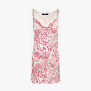 Dress In Underwater Barocco Bicolour Allover On Responsible Viscose Liquid Jersey - Eggshelldragonfruit