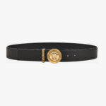 Belt H.40 In Grany Calf Leather - Black-Versace Gold