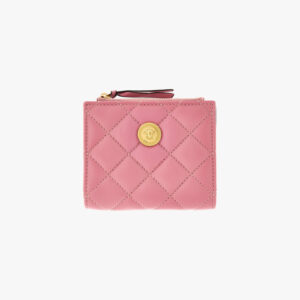 Wallet In Quilted Lamb Leather - Strawberry Jam-Versace Gold