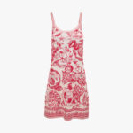 Knit Dress In Underwater Barocco Towel Stitch Stretch Viscose Blend - Eggshelldragonfruit
