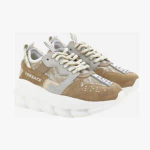 Sneaker In Suede+Jacquard Fabric V+Calf Leather - White
