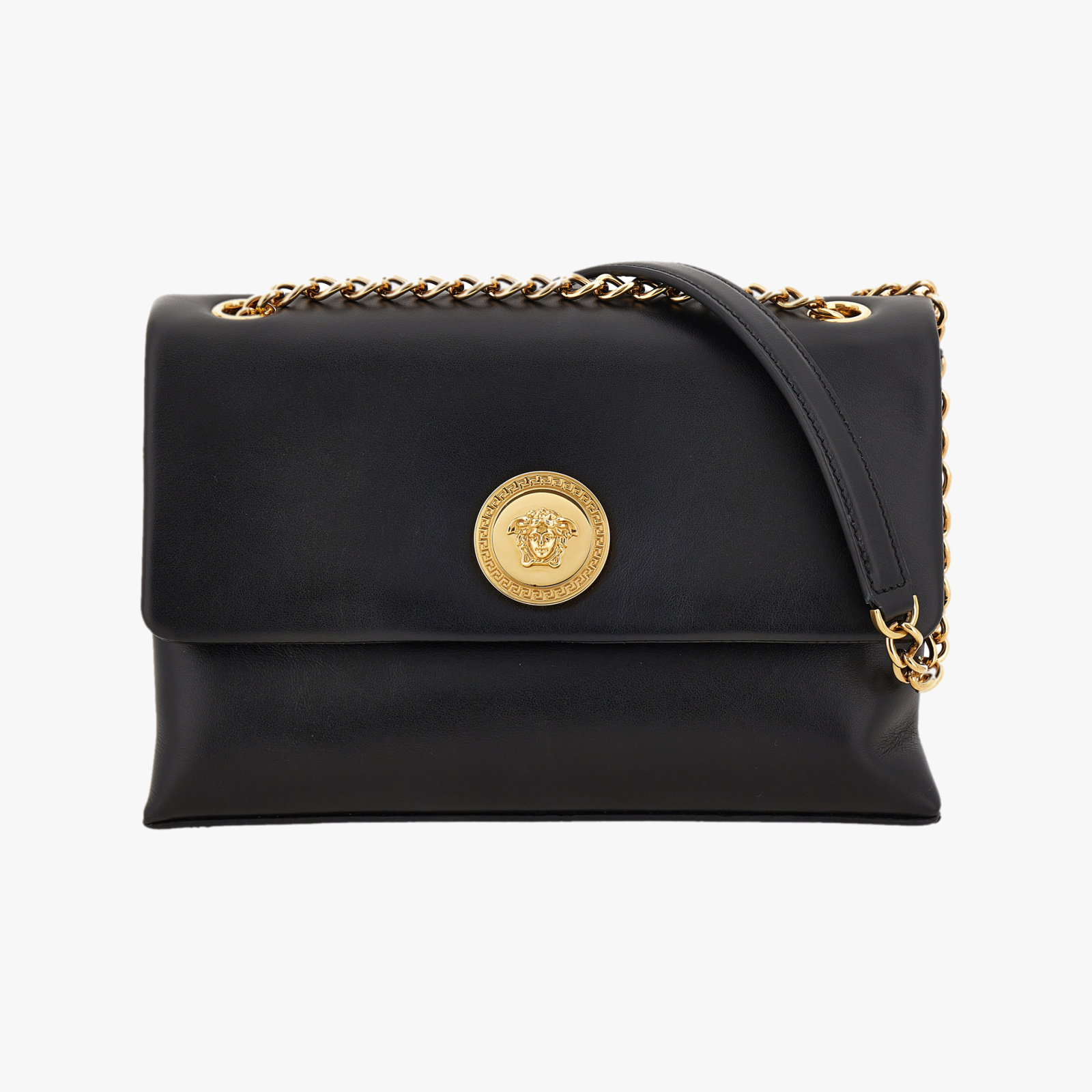 Top Handle In Calf Leather - Black-Versace Gold Top Handle In Calf Leather - Black-Versace Gold
