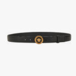 Belt 3 Cm In Calf Leather - Black-Versace Gold