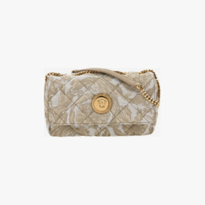 Bag In Jacquard Fabric-Calf Leather - Beige-Beige-Versace Gold