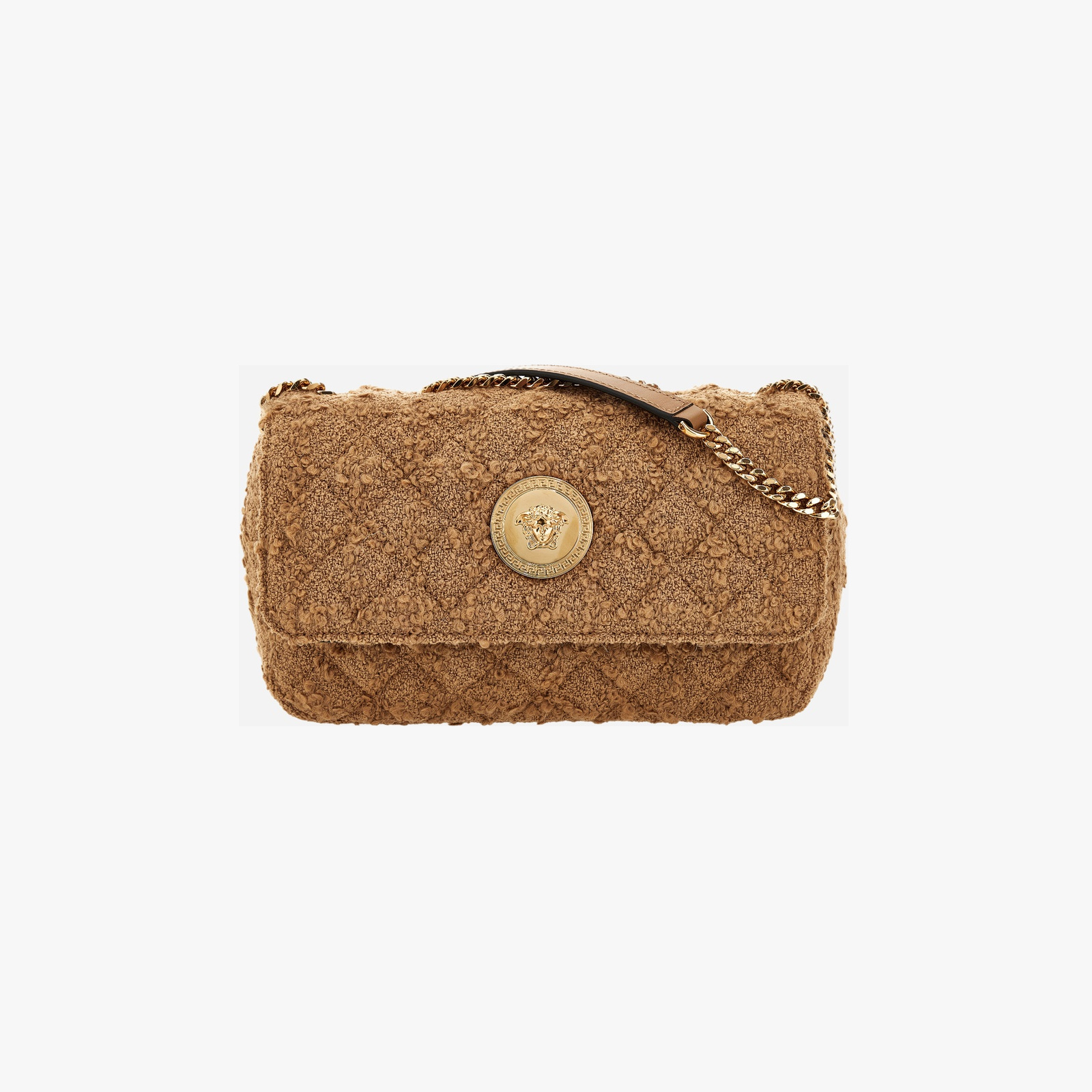 Bag In Fabric - Tan-Versace Gold Bag In Fabric - Tan-Versace Gold