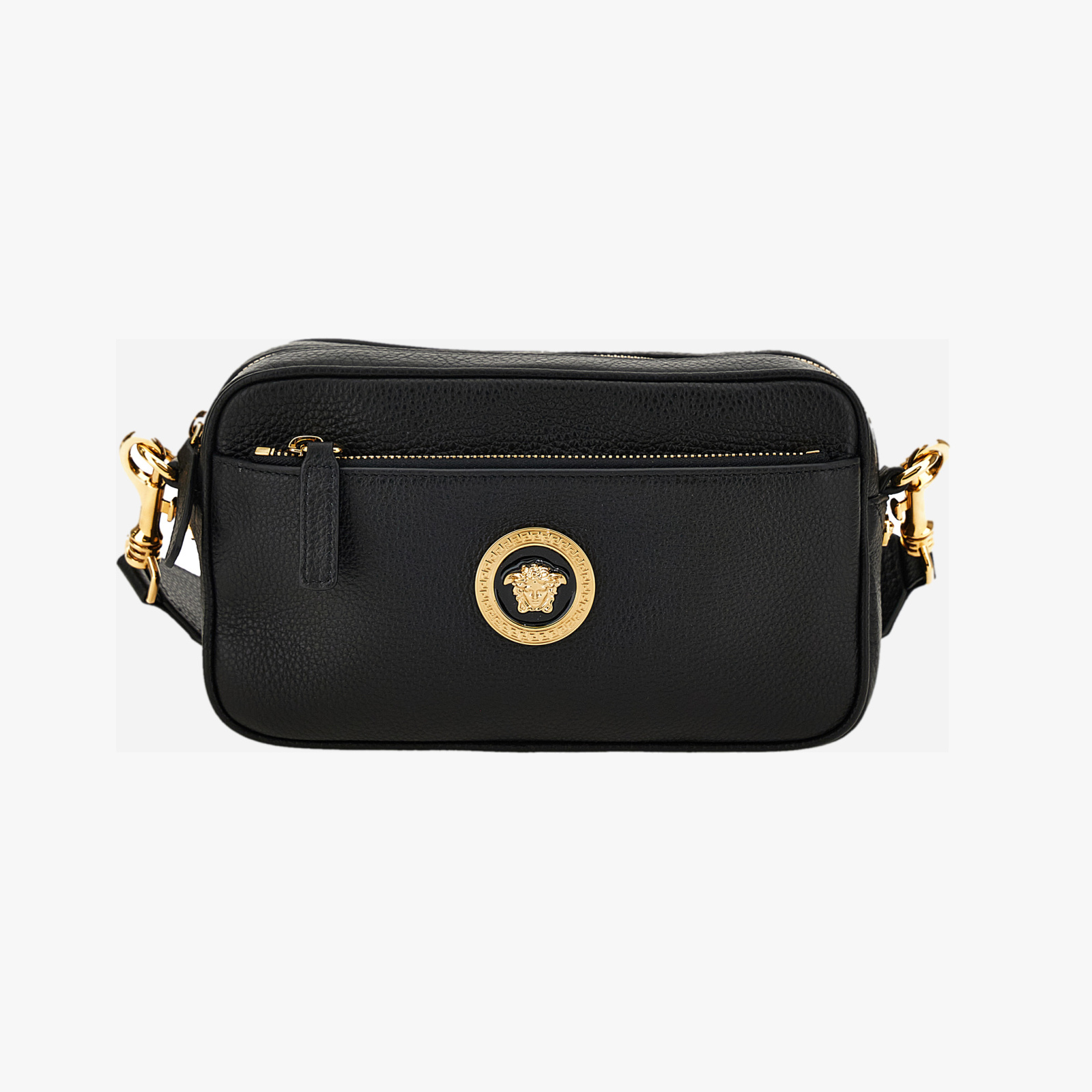 Bag In Grainy Calf Leather - Black-Versace Gold Bag In Grainy Calf Leather - Black-Versace Gold