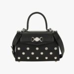 Medusa 95 Small Top Handle In Lamb Leather-Studs - Pink