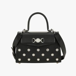 Medusa 95 Small Top Handle In Lamb Leather-Studs - Pink