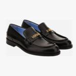 Formal Loafers In Calf Leather - Black-Versace Gold