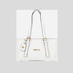Tote In Lamb Leather - Porcelain White-Versace Gold