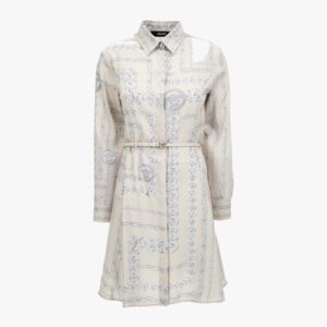 Dress In Twill Poly Medusa Chain Allover Print - Champagne-Grey