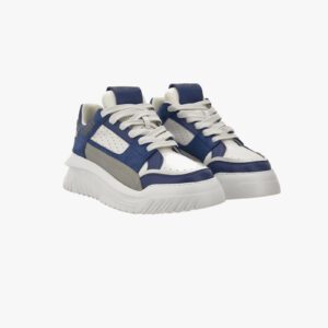 Oversize Court Sneaker In Calf Leather-Fabric