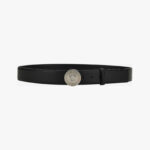 Belt 4 Cm In Calf Leather - Black-Ruthenium