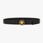 Belt 3,5 Cm In Calf Leather - Black-Versace Gold