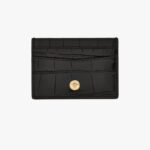 Icon Card Holder In Embossed Croc Calf Leather