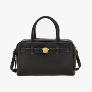 Bag In Grainy Calf Leather - Black-Rope-Versace Gold