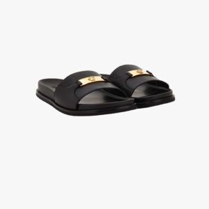 Versace Tank Sandals In Calf Leather - White
