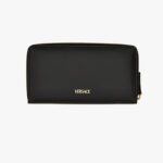 Icon Zip Around Wallet In Calf Leather - White