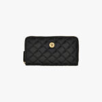 Wallet In Quilted Lamb Leather - Black-Versace Gold