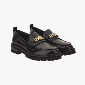 Loafer In Calf Leather - Black-Versace Gold