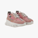 Sneaker In Split Leather-Fabric-Calf Leather - Dusty Rose-Concrete-Light Pearl Grey
