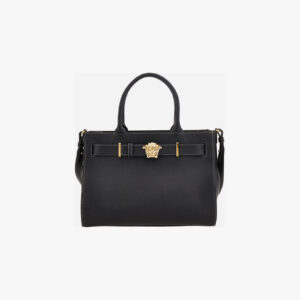 Tote In Grainy Calf Leather - Black-Rope-Versace Gold