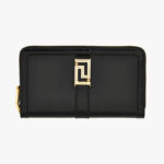 Wallet In Calf Leather - Black-Versace Gold