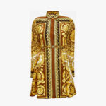Dress In Barocco 92 Foulard On Silk Twill - Brown
