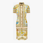 Dress In Underwater Barocco Foulard On Responsible Viscose Liquid Jersey - Multicolor