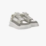 Oversize Court Sneaker In Calf Leather-Fabric