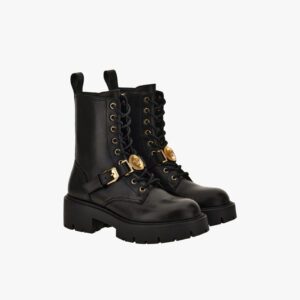 Boot In Calf Leather - Black-Versace Gold