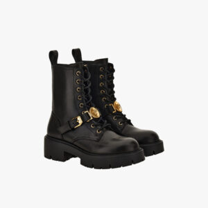 Boot In Calf Leather - Black-Versace Gold