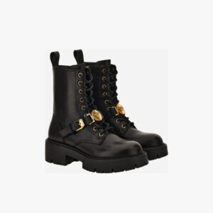Boot In Calf Leather - Black-Versace Gold