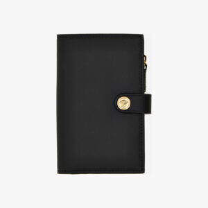 Wallet In Calf Leather - Black-Versace Gold