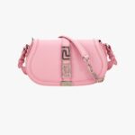 Greca Goddess Medium Shoulder In Calf Leather - Black