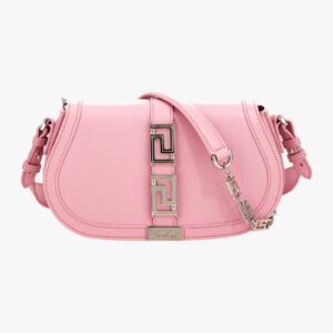 Greca Goddess Medium Shoulder In Calf Leather - Black