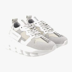 Sneaker In Suede-Laether-Fabric - White