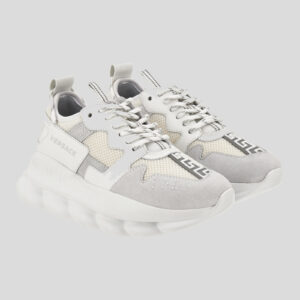Sneaker In Suede-Laether-Fabric - White