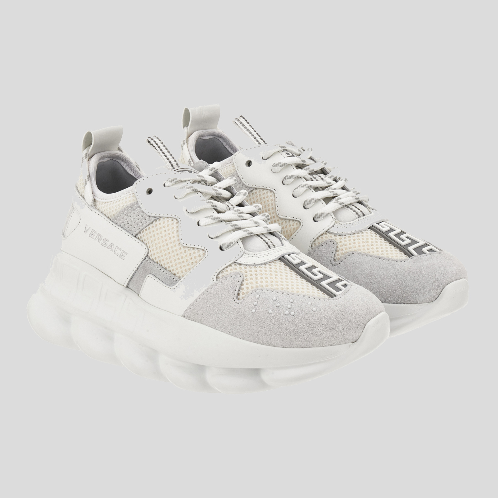 Sneaker In Suede-Laether-Fabric - White Sneaker In Suede-Laether-Fabric - White