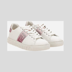 Sneaker In Free Bio Fabric-Satin-Degrade Strass - White-Pastel Pink