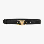 Belt 2,5 Cm In Calf Leather - Black-Versace Gold