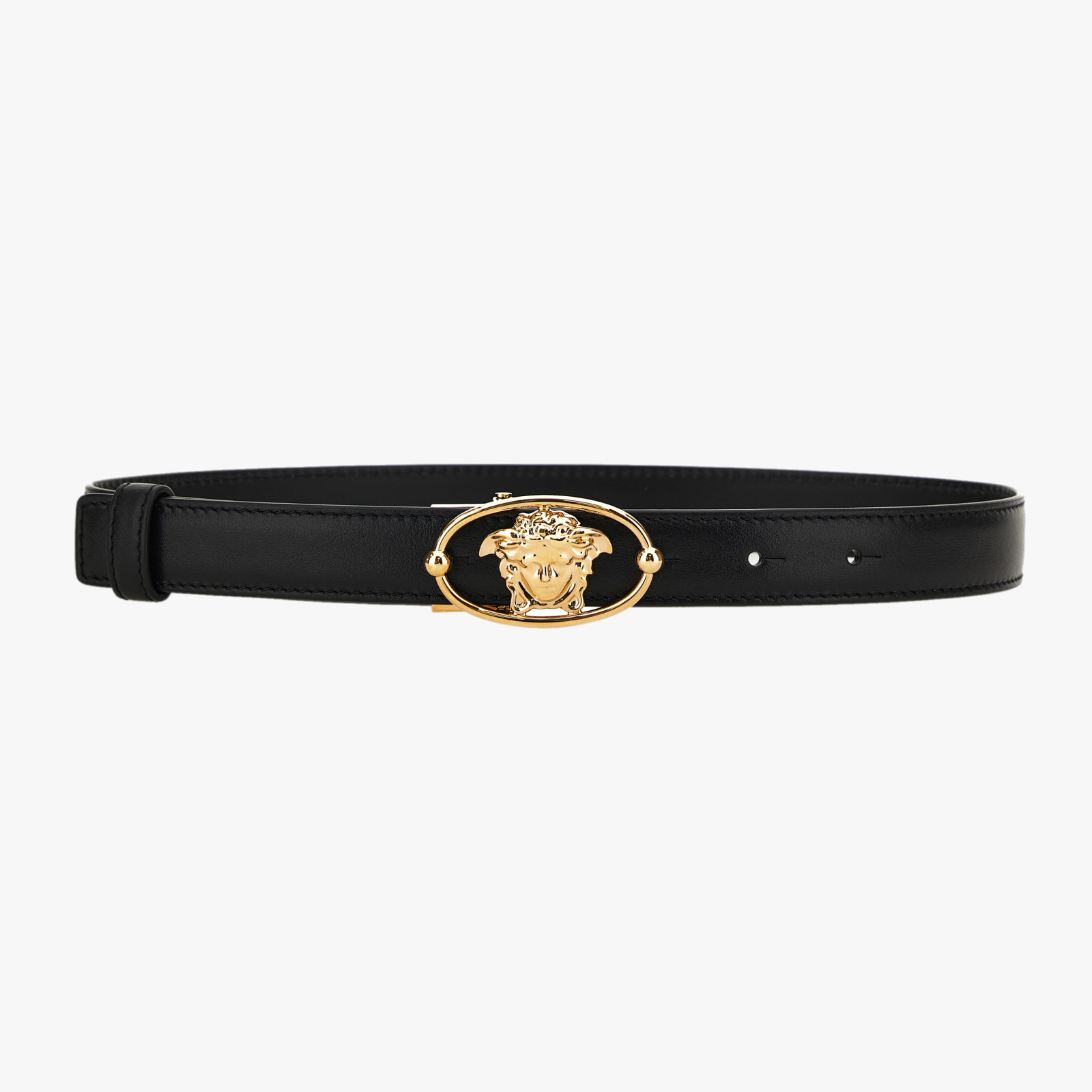 Belt 2,5 Cm In Calf Leather - Black-Versace Gold Belt 2,5 Cm In Calf Leather - Black-Versace Gold