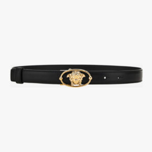 Belt 2,5 Cm In Calf Leather - Black-Versace Gold