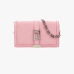 Greca Goddess Wallet On Chain In Calf Leather - Pink